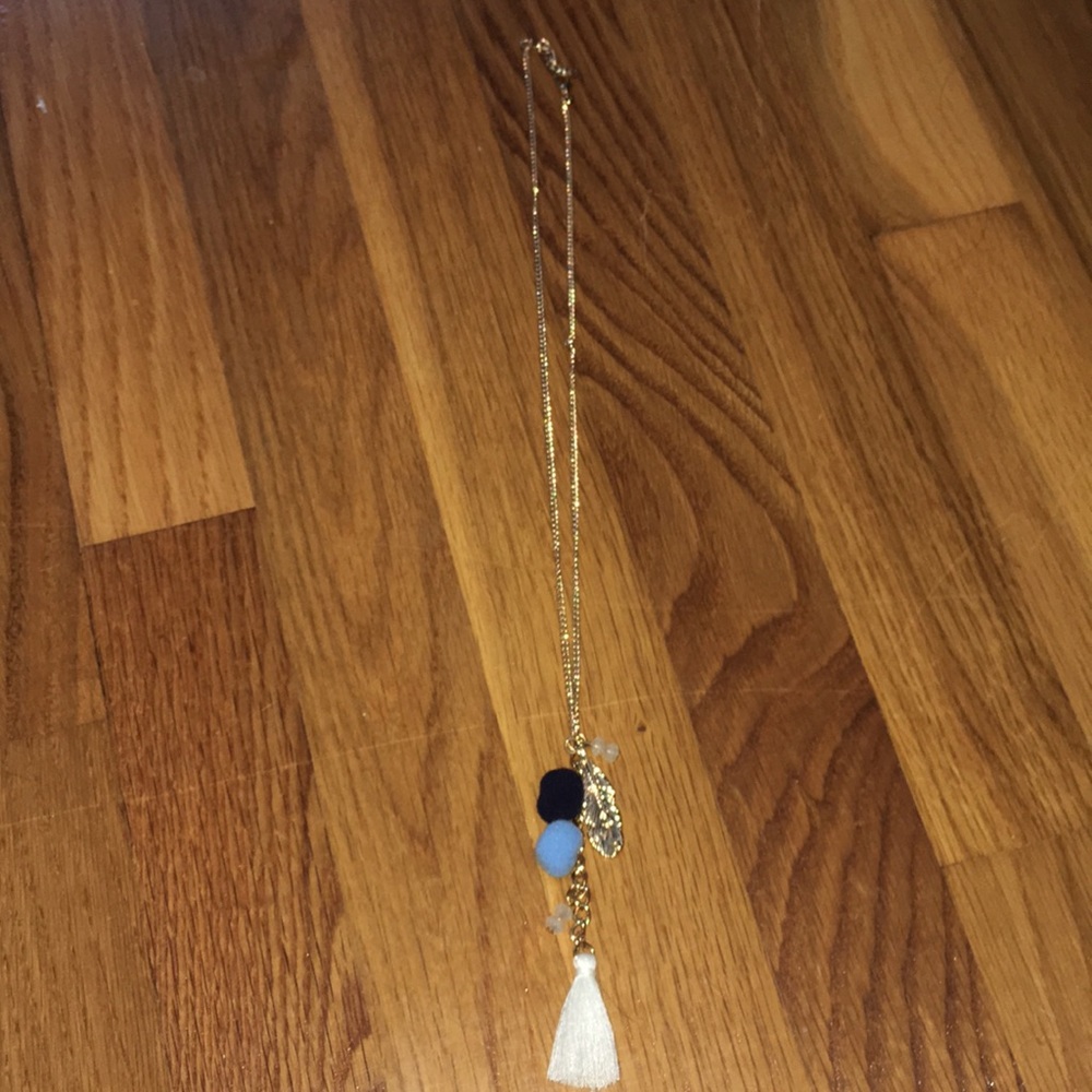 Long gold necklace